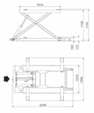 2700kg Portable Mid Rise Scissor Lift diagram