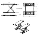 New Mid Rise 3500kg Scissor Car Lift Diagram
